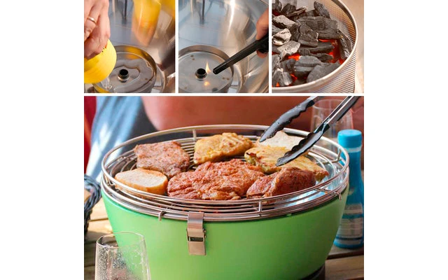 Vuurontwerp Vesuvio Houtskoolgrill / Tafelgrill Groen 5 Vuurontwerp Vesuvio Houtskoolgrill / Tafelgrill Groen - Afbeelding 3