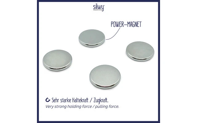Silwy Power Magneten Incl. Zelfklevende Pads 4 Stuks 3 Silwy Power Magneten Incl. Zelfklevende Pads 4 Stuks