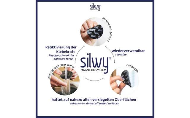 Silwy Power Magneten Incl. Zelfklevende Pads 4 Stuks 6 Silwy Power Magneten Incl. Zelfklevende Pads 4 Stuks - Afbeelding 4