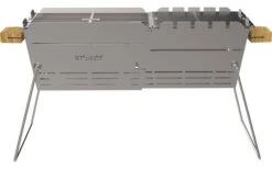 Knister Premium Uitschuifbare Roestvrijstalen Houtskoolgrill Inclusief Spies -Outdoor Kampeeruitrusting 441681 3120950