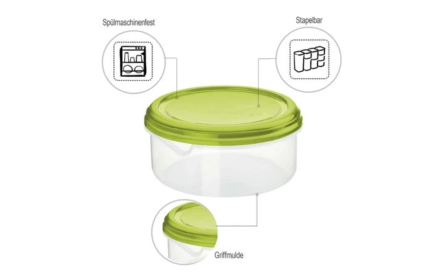 Rotho Fridge Pot Rond/plat Rondo 0,4 Liter Limoengroen 4 Rotho Fridge Pot Rond/plat Rondo 0,4 Liter Limoengroen - Afbeelding 2