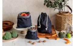 Nuts Innovations Groente- En Fruitzakjes Set Van 3 Gestreept Zwart/Wit -Outdoor Kampeeruitrusting 458082 3155727