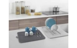 Metaltex Dry-Tex 2-in-1 Afdruiprek Met Microvezelmat Zilver -Outdoor Kampeeruitrusting 497516 3367496