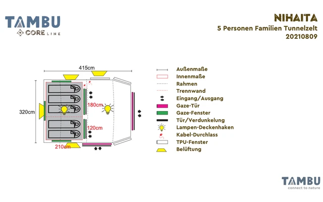 Tambu Nihaita 5 Persoons Familie Tunneltent Bruin 3 Tambu Nihaita 5 Persoons Familie Tunneltent Bruin