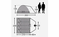 Kampa Brighton 4 Koepeltent Grijs
