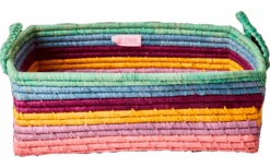 Rice Rijst Raffia Mand Groot Multi 35 X 28 X 11 Cm