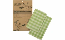 Origin Outdoors Bijenwasdoekjes Set Van 2 Lichtgroen Geruit -Outdoor Kampeeruitrusting 720437 4922036