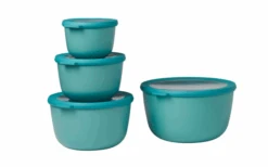 Mepal Cirqula Multi Bowl Set Rond 4 Stuks 500 / 1000 / 2000 / 3000 Ml Nordic Blue -Outdoor Kampeeruitrusting 752745 5025393