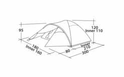 Easy Camp Quasar 300 Rustiek Groene Koepeltent Voor 3 Personen -Outdoor Kampeeruitrusting 782867 5175935