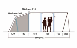 Outwell Hayward Lake 6ATC Opblaasbare Tunneltent 6 Personen -Outdoor Kampeeruitrusting 789692 5207240